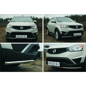 Руссталь SYAZ-001973 защита переднего бампера d42 (секции) на SsangYong Actyon 2014-