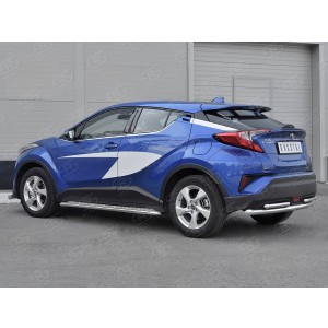 Руссталь TCHZ-003033 защита заднего бампера d63 дуга-d42х2 дуги на Toyota C-HR 2018-