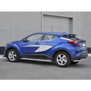Руссталь TCHZ-003034 защита заднего бампера d63 секции-d42х2 прямой на Toyota C-HR 2018-