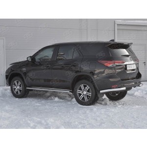 Руссталь TFZ-002892 защита заднего бампера уголки d63 секции на Toyota Fortuner 2017-