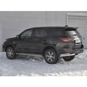 Руссталь TFZ-002893 защита заднего бампера уголки d63 секции d42 секции на Toyota Fortuner 2017-