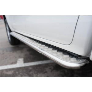 Руссталь THL-0021492 пороги труба d42 с листом (вариант 2) на Toyota Hilux 2015-