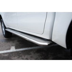 Руссталь THL-0021493 пороги труба d42 с листом (вариант 3) на Toyota Hilux 2015-