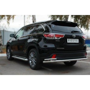 Руссталь THRZ-001926 защита заднего бампера d63 (секции) d42 (уголки) на Toyota Highlander 2014