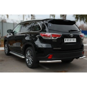 Руссталь THRZ-001927 защита заднего бампера уголки d63(секции) на Toyota Highlander 2014