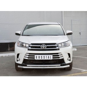 Руссталь THRZ-002616 защита переднего бампера d63 секции-d42 дуга на Toyota Highlander 2017