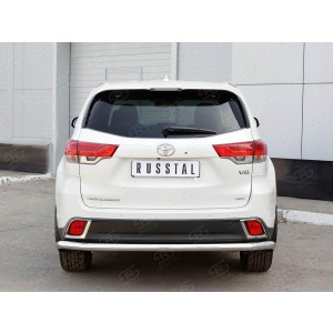 Руссталь THRZ-002626 защита заднего бампера d63 секции на Toyota Highlander 2017