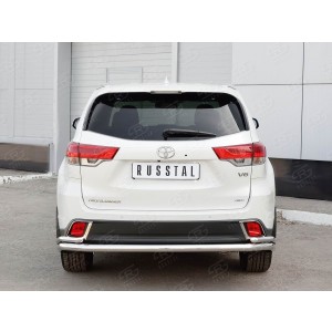 Руссталь THRZ-002627 защита заднего бампера d63 секции-d42 уголки на Toyota Highlander 2017