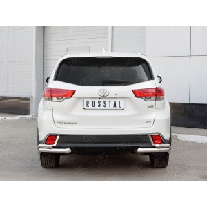Руссталь THRZ-002629 защита заднего бампера уголки d63 секции-d42 секции на Toyota Highlander 2017
