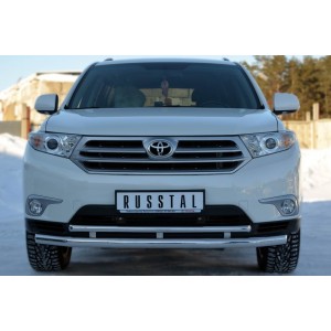Руссталь THZ-001254 защита переднего бампера d63 ( секции) / d42 (дуга) на Toyota Highlander 2010-2013