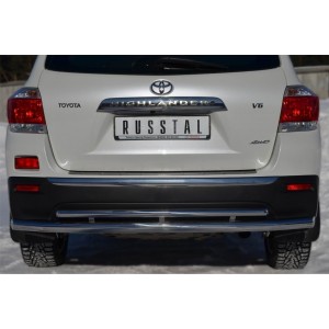 Руссталь THZ-001256 защита заднего бампера d63 (секции)/ d42 (дуга) на Toyota Highlander 2010-2013