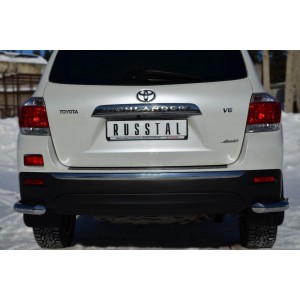 Руссталь THZ-001257 защита заднего бампера уголки d63 на Toyota Highlander 2010-2013