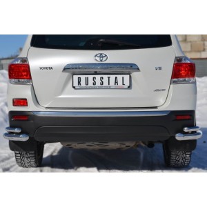 Руссталь THZ-001258 защита заднего бампера уголки d63/42 на Toyota Highlander 2010-2013