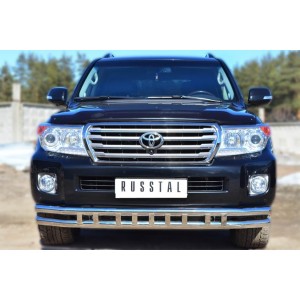 Руссталь TLCZ-001640 защита переднего бампера d63 (секции) d63 (секции) декор на Toyota Land Cruiser 200 2012-