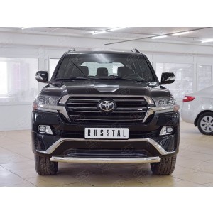 Руссталь TLCZ-002555 защита переднего бампера d76 дуга на Toyota Land Cruiser 200 2015 Executive