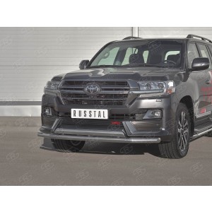 Руссталь TLCZ-003333 защита переднего бампера d63 секции-d75х42 дуга на Toyota Land Cruiser 200 TRD 2019-