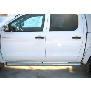 Руссталь TLT-0000072 пороги труба d 76 (с заглушками на торцах) на Toyota Hilux 2009-2014