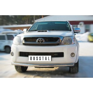 Руссталь TLZ-000001 защита переднего бампера d63 (дуга) на Toyota Hilux 2009-2014