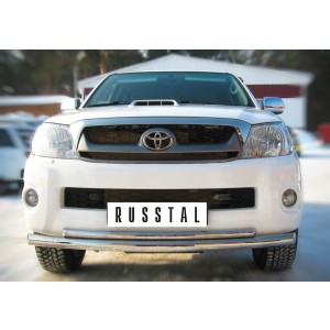 Руссталь TLZ-000002 защита переднего бампера d63/42 (дуга) на Toyota Hilux 2009-2014