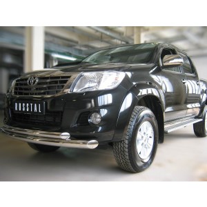 Руссталь TLZ-000006 защита переднего бампера d76/63 (дуга) на Toyota Hilux 2009-2014