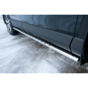 Руссталь TR4O-002198 пороги труба 75х42 овал с проступью на Toyota RAV4 2015
