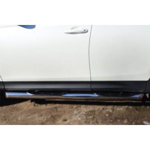 Руссталь TR4T-0012841 пороги труба d76 с накладкой (со скошенными торцами) на Toyota RAV 4 2013-