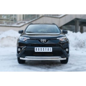 Руссталь TR4Z-002193 защита переднего бампера d63 (секции) d42 (дуга) на Toyota RAV4 2015