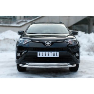 Руссталь TR4Z-002194 защита переднего бампера d63 (секции)+d75х42 (дуга) на Toyota RAV4 2015