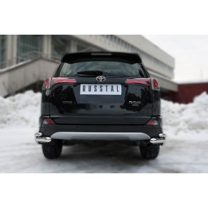 Руссталь TR4Z-002204 защита заднего бампера уголки d63(секции) d42 (секции) на Toyota RAV4 2015
