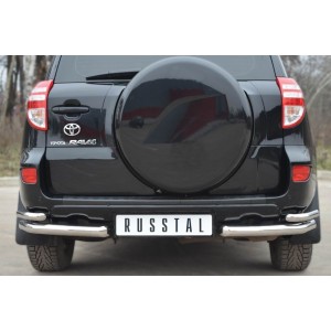 Руссталь TRZ-100509 защита заднего бампера d63/42 (уголки) на Toyota RAV 4 2010-2012