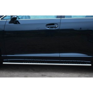 Руссталь TVO-001479 пороги труба d75х42 овал с проступью на Toyota Venza 2013-