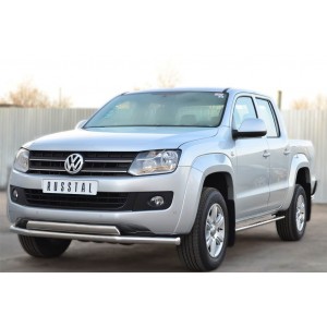 Руссталь VAKO-001564 пороги труба 75х42 овал с проступью на Volkswagen Amarok 2013-