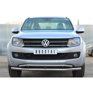 Руссталь VAKZ-001560 защита переднего бампера d63 (секции) d42 (секции) на Volkswagen Amarok 2013-