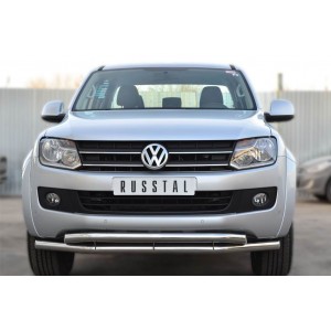 Руссталь VAKZ-001561 защита переднего бампера d63 (секции) d63 (секции) на Volkswagen Amarok 2013-