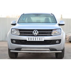 Руссталь VAKZ-001562 защита переднего бампера d63 (секции) 75х42 (дуга) на Volkswagen Amarok 2013-