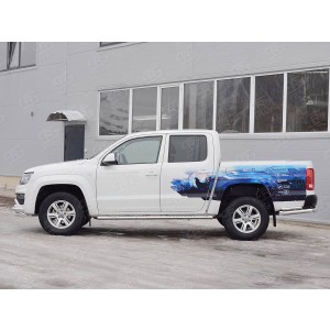 Руссталь VAMO-002542 пороги труба 120х60 овал с проступью на Volkswagen Amarok 2016-