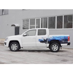 Руссталь VAMT-0025411 пороги труба d76 (со скошенными торцами) на Volkswagen Amarok 2016-