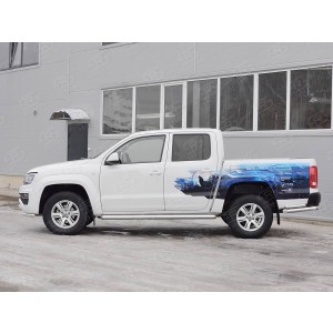 Руссталь VAMT-0025413 пороги труба d76 (со скругленными торцами) на Volkswagen Amarok 2016-
