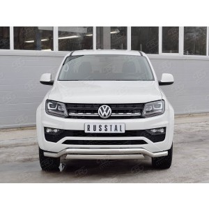 Руссталь VAMZ-002532 защита переднего бампера d63 волна-75х42 дуга на Volkswagen Amarok 2016-