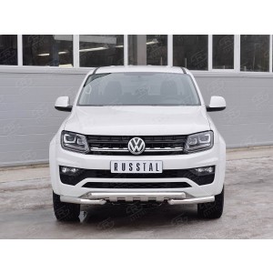 Руссталь VAMZ-002533 защита переднего бампера d63 дуга-d63 секции+клыки на Volkswagen Amarok 2016-