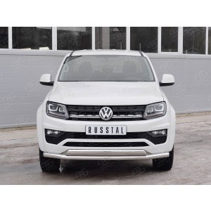 Руссталь VAMZ-002537 защита переднего бампера d63 секция-75х42 дуга на Volkswagen Amarok 2016-