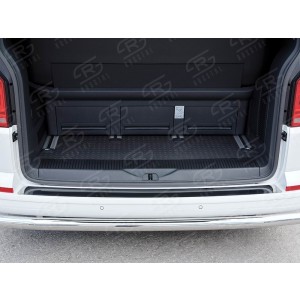 Руссталь VCTN-002324 накладка на задний бампер (лист нерж зеркальный) на Volkswagen Multivan Caravella Transporter Т6 2016 (короткая база)