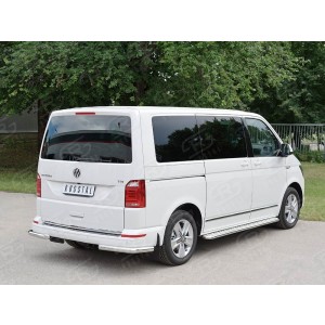 Руссталь VCTZ-002323 защита заднего бампера уголки d63 секция на Volkswagen Multivan Caravella Transporter Т6 2016 (короткая база)