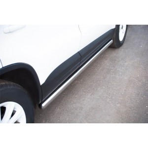 Руссталь VGT-0004933 пороги труба d63 (со скругленными торцами) на Volkswagen Tiguan Track & Field (Track & Style) 2011-