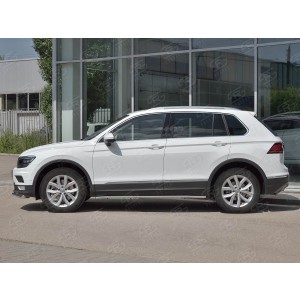 Руссталь VGT-0027203 пороги труба d42 секции (со скругленными торцами) на Volkswagen Tiguan 2017-
