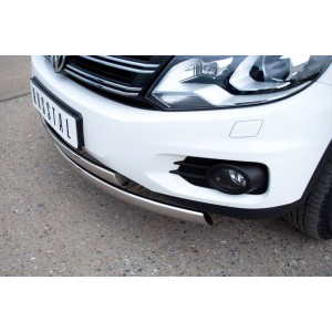 Руссталь VGZ-000492 защита переднего бампера d75х42/75х42 овалы на Volkswagen Tiguan Track & Field (Track & Style) 2011-