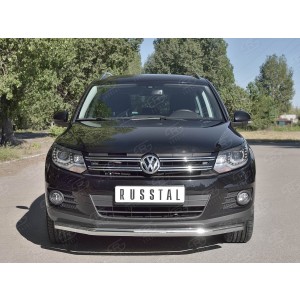 Руссталь VGZ-000980 защита переднего бампера d76/42 на Volkswagen Tiguan Sport & Style (Trend & Fun) 2011-