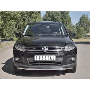 Руссталь VGZ-000981 защита переднего бампера d63/42 на Volkswagen Tiguan Sport & Style (Trend & Fun) 2011-