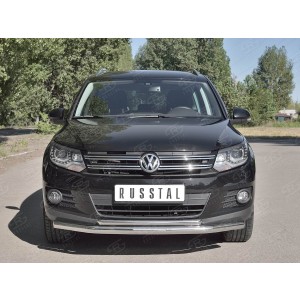 Руссталь VGZ-000982 защита переднего бампера d63/63 на Volkswagen Tiguan Sport & Style (Trend & Fun) 2011-