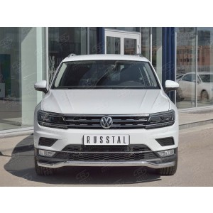 Руссталь VGZ-002713 защита переднего бампера d63 волна на Volkswagen Tiguan 2017- (кроме Off Road)
